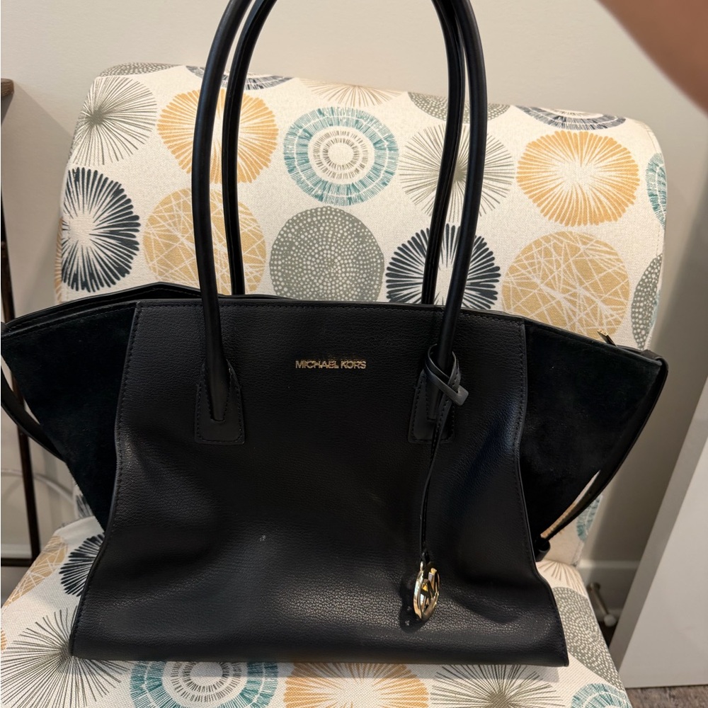 Michael Kors Black Leather Tote Bag